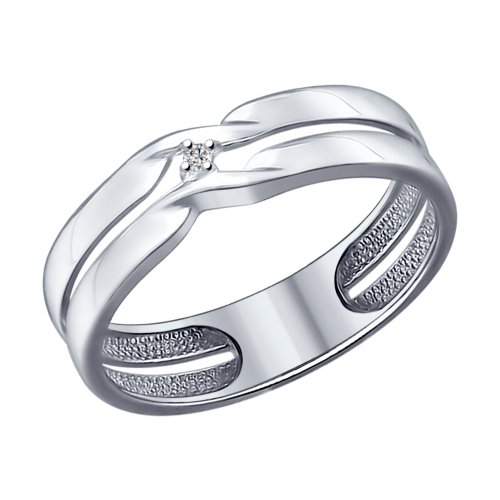 Кольцо, серебро, бриллиант, 87010014